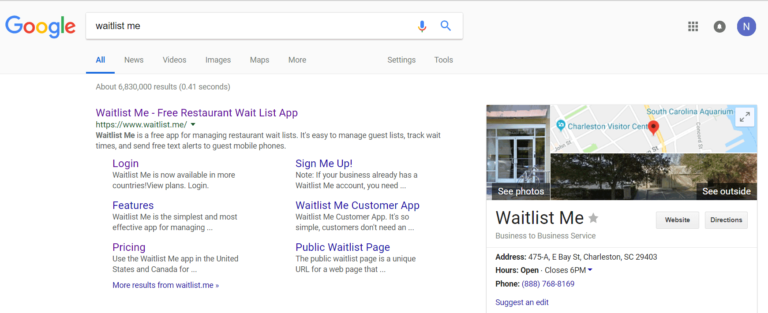 How to add your Waitlist Me widget link to Google search results